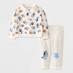 NEW Baby Bluey Figures Top and Bottom Set - Cream Newborn